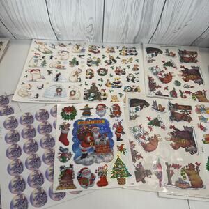 Lot of 25 Mixed Sheets 1980s Vintage Currant Holiday Christmas stickers